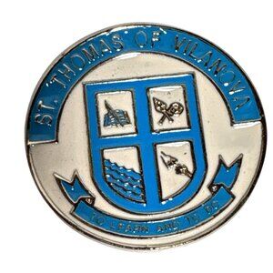 St. Thomas Of Vilanova Crest Enamel Token Badge 2" To Learn and To Do